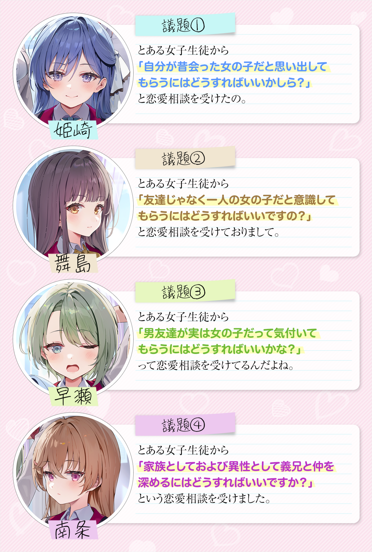 『美少女しかいない生徒会の議題がいつも俺な件』生徒会で議論される恋愛相談